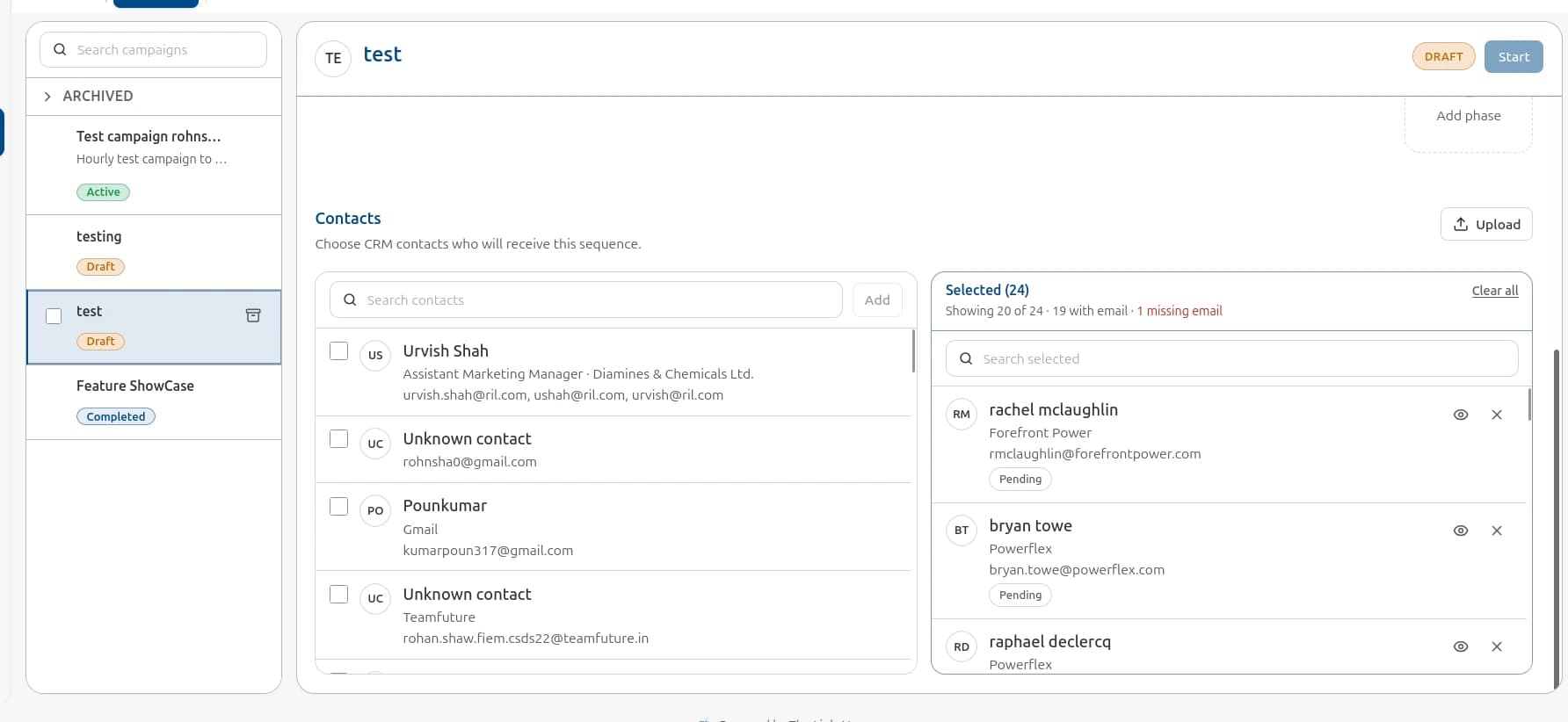 VCMO Enterprise Campaign Management Dashboard with audience segments and BD performance metrics